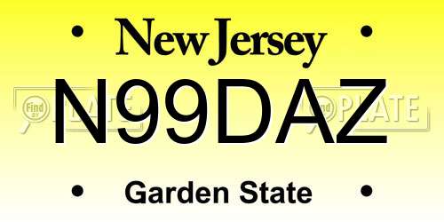 N99DAZ New Jersey License Plate