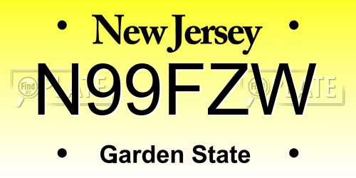 N99FZW New Jersey License Plate