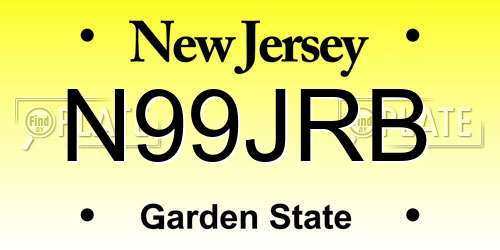N99JRB New Jersey License Plate