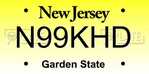N99KHD New Jersey License Plate
