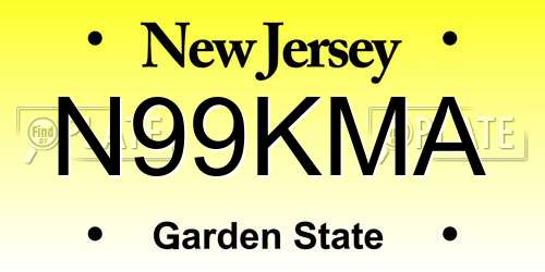 N99KMA New Jersey License Plate