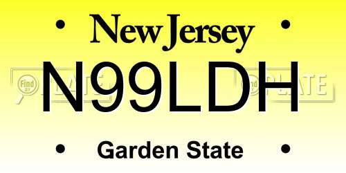 N99LDH New Jersey License Plate