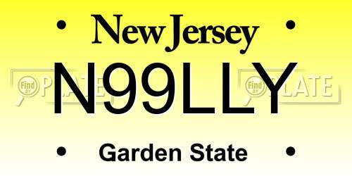 N99LLY New Jersey License Plate