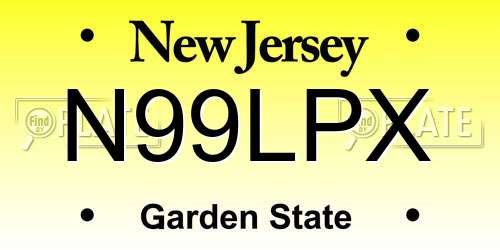 N99LPX New Jersey License Plate