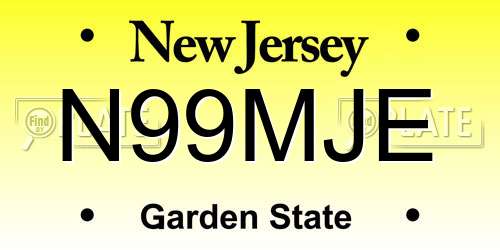 N99MJE New Jersey License Plate