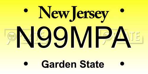 N99MPA New Jersey License Plate