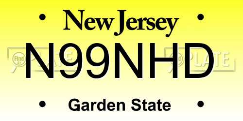 N99NHD New Jersey License Plate