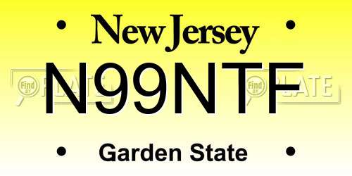 N99NTF New Jersey License Plate