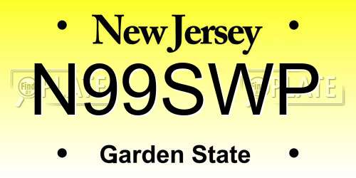 N99SWP New Jersey License Plate
