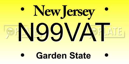 N99VAT New Jersey License Plate