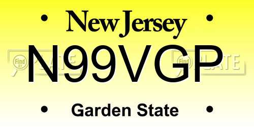 N99VGP New Jersey License Plate