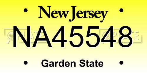 NA45548 New Jersey License Plate