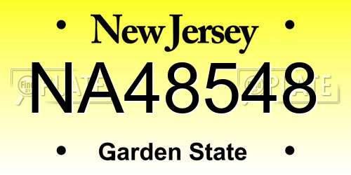 NA48548 New Jersey License Plate
