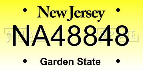NA48848 New Jersey License Plate