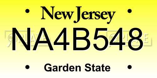 NA4B548 New Jersey License Plate