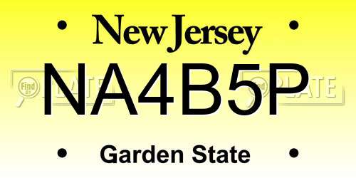 NA4B5P New Jersey License Plate