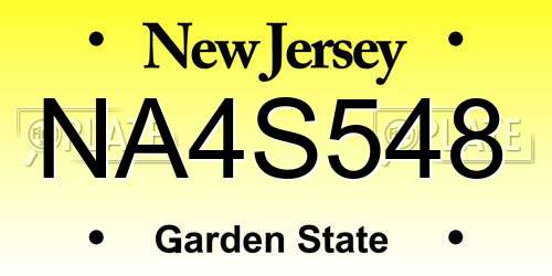 NA4S548 New Jersey License Plate