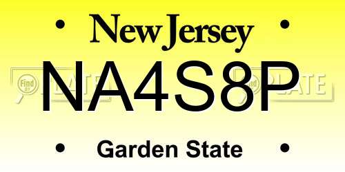 NA4S8P New Jersey License Plate