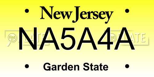 NA5A4A New Jersey License Plate