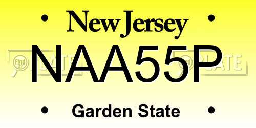 NAA55P New Jersey License Plate