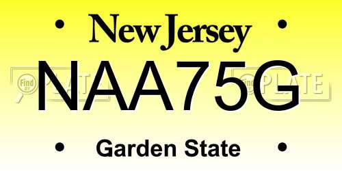NAA75G New Jersey License Plate