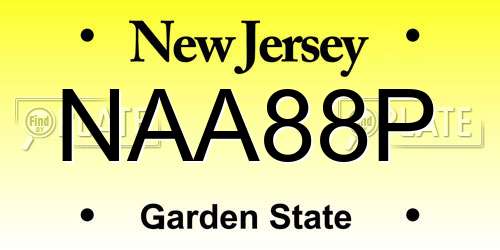 NAA88P New Jersey License Plate