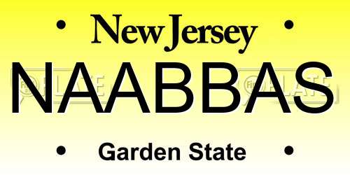 NAABBAS New Jersey License Plate
