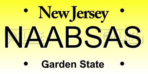 NAABSAS New Jersey License Plate