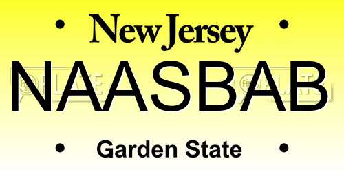 NAASBAB New Jersey License Plate