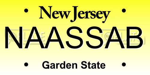 NAASSAB New Jersey License Plate