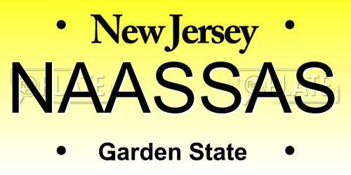 NAASSAS New Jersey License Plate