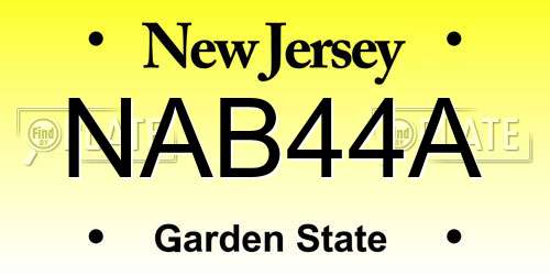 NAB44A New Jersey License Plate