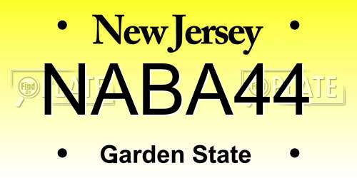 NABA44 New Jersey License Plate