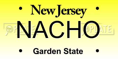 NACHO New Jersey License Plate