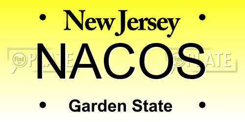 NACOS New Jersey License Plate