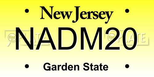 NADM20 New Jersey License Plate