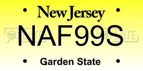 NAF99S New Jersey License Plate