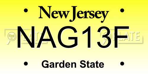 NAG13F New Jersey License Plate