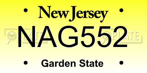 NAG552 New Jersey License Plate
