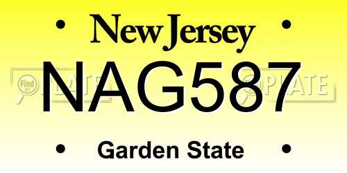 NAG587 New Jersey License Plate