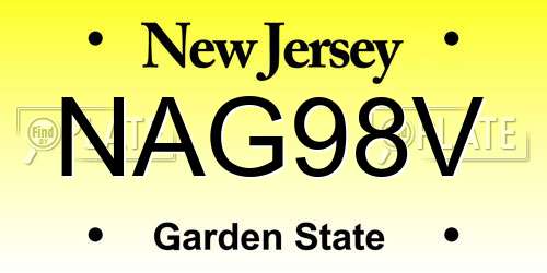 NAG98V New Jersey License Plate