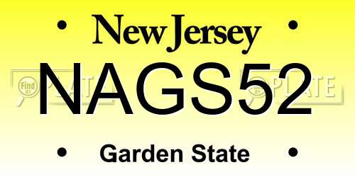 NAGS52 New Jersey License Plate