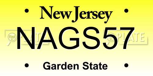NAGS57 New Jersey License Plate