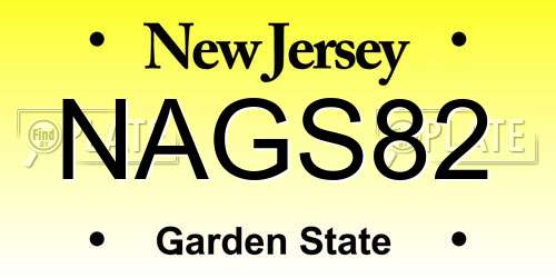 NAGS82 New Jersey License Plate