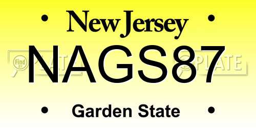 NAGS87 New Jersey License Plate