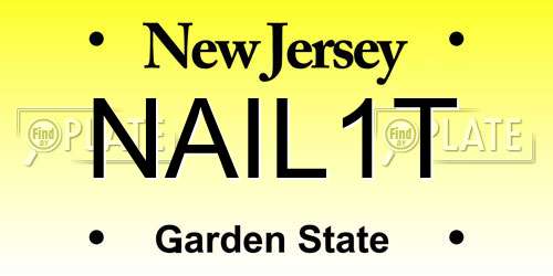 NAIL1T New Jersey License Plate
