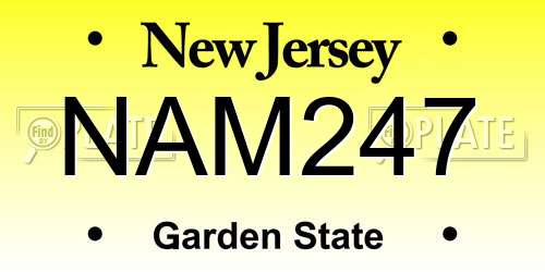NAM247 New Jersey License Plate
