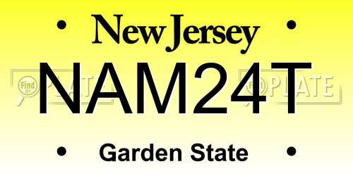 NAM24T New Jersey License Plate