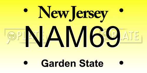 NAM69 New Jersey License Plate
