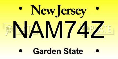 NAM74Z New Jersey License Plate